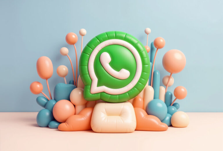 Whatsapp logo in 3D style.